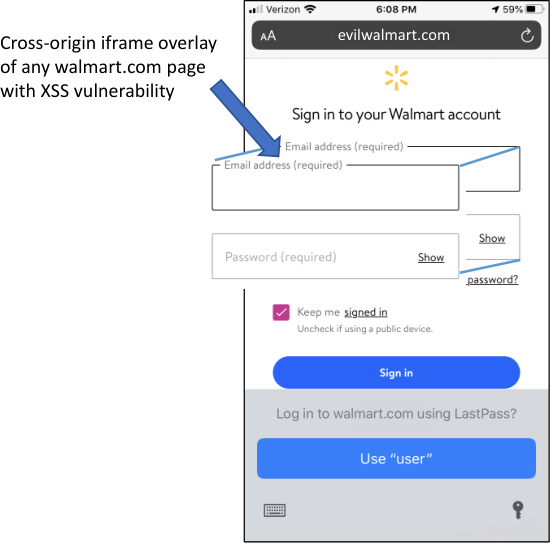 A cross-origin attack where an invisible iframe is used to trick users into autofilling credentials into a malicious domain instead of the intended domain.